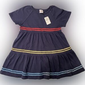 Hanna Andersson Crayon Stripe Navy Dress NWT